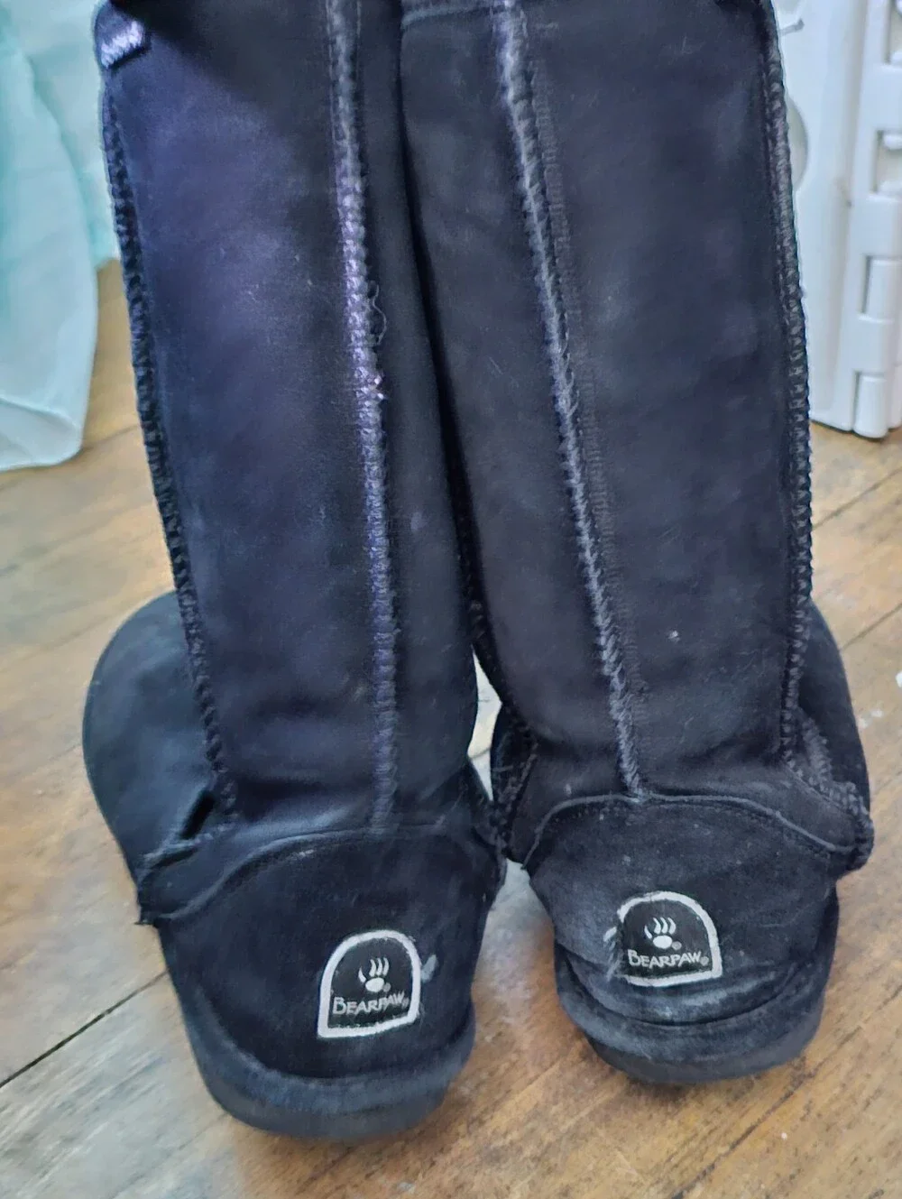 BearPaw Women's Tall Suede Winter Boots - Black